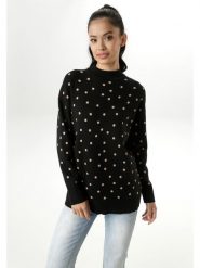 Aniston Sweter w kolorze czarno-beżowym rozmiar: 36. Czarne golfy damskie Aniston, bez wzorów, bez ramiączek. Za 74.11 zł.