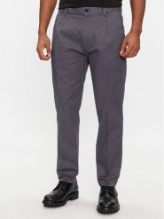 Calvin Klein Spodnie garniturowe Modern Twill Tapered Pleat K10K111490 Szary Slim Fit. Szare spodnie wizytowe męskie CALVIN KLEIN, z bawełny. Za 359.99 zł.