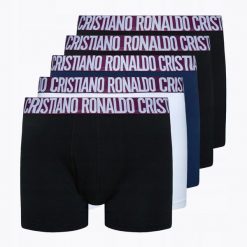 BOKSERKI MĘSKIE BAWEŁNIANE CRISTIANO RONALDO BIELIZNA ZESTAW 5 SZTUK S. Bokserki męskie CR7 Cristiano Ronaldo, bez wzorów, z bawełny. Za 140.10 zł.