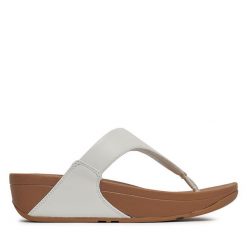 Japonki FitFlop. Białe klapki damskie FitFlop, bez wzorów, bez obcasa. Za 229.99 zł.