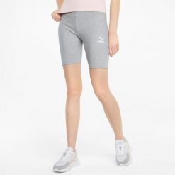 Krótkie spodenki damskie Puma CLASSICS SHORT. Szare spodenki sportowe damskie Puma, s, na fitness i siłownię. W wyprzedaży za 99.85 zł.