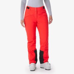 Spodnie narciarskie i snowboardowe damskie Quechua Pant 500. Czerwone spodnie materiałowe damskie WED'ZE, bez wzorów, z materiału, moda ciążowa. Za 279.99 zł.