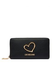 LOVE MOSCHINO Portfel JC5505PP1OLQ0000 Czarny. Czarne portfele damskie Love Moschino, bez wzorów, ze skóry. Za 489.99 zł.