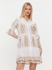 Iconique Sukienka letnia Rachel IC24-021 Biały Regular Fit. Białe sukienki damskie Iconique, na lato, l, bez wzorów, z bawełny, bez kołnierzyka, bez ramiączek. Za 299.99 zł.