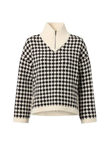 Msch Copenhagen Wełniany sweter - MSCHAmaria Kobiety Wełna biały|czarny, XS/S. Białe swetry klasyczne damskie MSCH Copenhagen, s, z wełny, bez kołnierzyka. Za 329.95 zł.