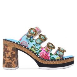 Klapki Laura Vita. Niebieskie klapki damskie Laura Vita, bez wzorów, bez obcasa. Za 439.99 zł.