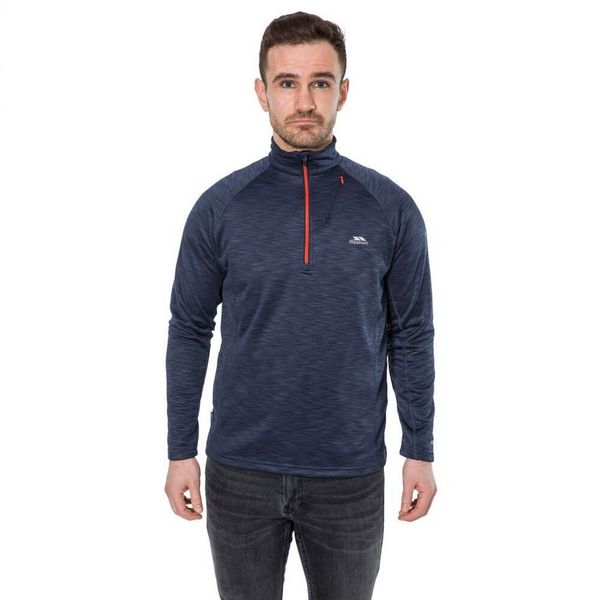 Bluza Polarowa Męska Collins Half Zip. Niebieskie bluzy z kapturem męskie Trespass, na zimę, l, z materiału. Za 162.99 zł.