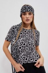 Dopasowny t-shirt. T-shirty damskie MOODO, m, bez wzorów, z elastanu, bez kołnierzyka. W wyprzedaży za 27.99 zł.