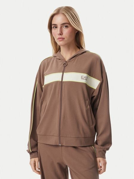 EA7 Emporio Armani Bluza 7W001335 AF13289 U6041 Brązowy Regular Fit. Brązowe bluzy bez kaptura damskie EA7 Emporio Armani, xs, z syntetyku. Za 689.99 zł.