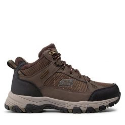 Trapery Skechers. Brązowe buty zimowe męskie Skechers, bez zapięcia. Za 449.99 zł.