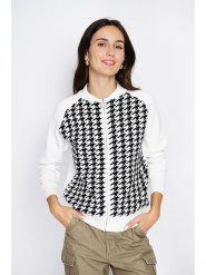 ASSUILI Kardigan w kolorze biało-czarnym rozmiar: 42. Białe kardigany damskie Assuili, bez wzorów, z kaszmiru. Za 135.17 zł.