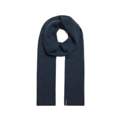 Dzianinowy szalik z logo dla kobiet Superdry Essential. Niebieskie szaliki i kominy damskie Superdry., bez wzorów, z dzianiny. Za 150.70 zł.