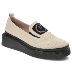 Beżowe Półbuty Filippo Eleganckie Obuwie Damskie. Brązowe półbuty damskie Filippo, bez wzorów, ze skóry, eleganckie, bez obcasa. Za 159.00 zł.