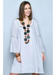 Tarifa Sukienka w kolorze białym rozmiar: XL. Białe sukienki damskie Tarifa, xl, bez wzorów, z bawełny, bez kołnierzyka, bez ramiączek, midi. Za 100.99 zł.