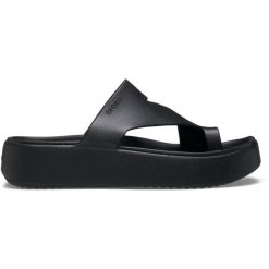 Japonki damskie Crocs Getaway Platform Toe Loop. Czarne klapki damskie Crocs, bez wzorów, bez obcasa. Za 179.00 zł.