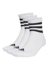 Skarpety adidas 3-Stripes Cushioned Sportswear Mid-Cut Socks 3P. Białe skarpetki damskie Adidas, bez wzorów, z bawełny. Za 49.00 zł.