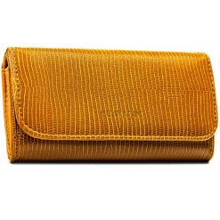 Brązowy, poziomy portfel damski ze skóry ekologicznej zamykany zatrzaskiem - 4U Cavaldi. Brązowe portfele damskie 4U Cavaldi, bez wzorów, ze skóry ekologicznej. Za 45.00 zł.