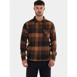 Koszula Męska Fundango Harris. Brązowe koszule męskie Fundango, m, bez wzorów, bez kołnierzyka, bez ramiączek. W wyprzedaży za 154.05 zł.