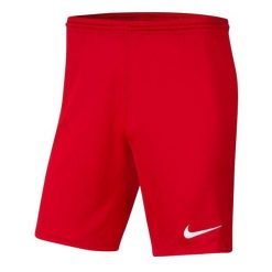 Męskie Spodenki Dry Park III. Czerwone szorty męskie Nike, l, z materiału, na fitness i siłownię. Za 103.99 zł.