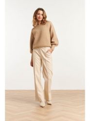 Smashed Lemon Spodnie w kolorze beżowym rozmiar: L. Brązowe spodnie materiałowe damskie Smashed Lemon, bez wzorów, z materiału. Za 143.99 zł.