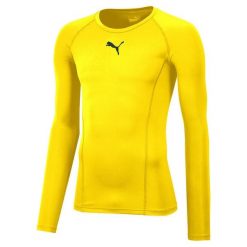 Męska Koszulka Termoaktywna Puma Liga Baselayer Tee LS żółta Piłka Nożna. Żółte bielizna termoaktywna męska Puma, m, z elastanu, bez ramiączek, na fitness i siłownię. Za 130.99 zł.