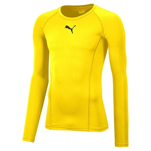 Męska Koszulka Termoaktywna Puma Liga Baselayer Tee LS żółta Piłka Nożna. Żółte bielizna termoaktywna męska Puma, m, z elastanu, bez ramiączek, na fitness i siłownię. Za 130.99 zł.