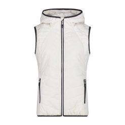 Damska kurtka bez rękawów z kapturem CMP. Białe kurtki damskie CMP, bez wzorów, z puchu, z kapturem. Za 342.85 zł.