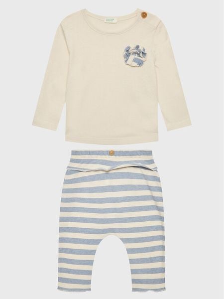 United Colors Of Benetton Komplet bluzka i spodnie 3POMAK002 Kolorowy Regular Fit. Spodnie niemowlęce United Colors Of Benetton, bez wzorów, z bawełny. Za 79.99 zł.