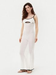 KARL LAGERFELD Sukienka plażowa A1W46032 Beżowy Slim Fit. Brązowe sukienki damskie Karl Lagerfeld, na plażę, xl, bez wzorów, z bawełny, bez kołnierzyka, bez ramiączek. Za 589.99 zł.