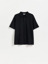Koszulka polo boxy - czarny. Czarne koszulki polo męskie Reserved, l, bez wzorów, z dzianiny, bez ramiączek. Za 119.99 zł.