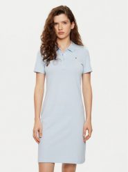 Tommy Hilfiger Sukienka codzienna WW0WW43228 Niebieski Slim Fit. Niebieskie sukienki damskie Tommy Hilfiger, na co dzień, xxl, bez wzorów, z bawełny, bez kołnierzyka, bez ramiączek, proste. Za 329.99 zł.