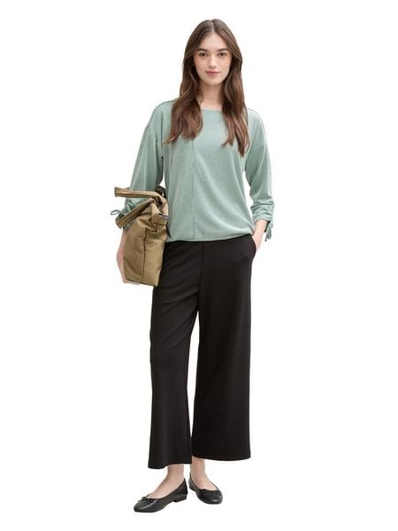 TOM TAILOR Denim Koszulka w kolorze biało-zielonym rozmiar: XXL. Białe bluzki damskie Tom Tailor Denim, xxl, bez wzorów, z denimu, bez kołnierzyka. Za 61.17 zł.