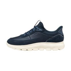 Buty sportowe damskie Geox Spherica Plus. Niebieskie buty sportowe na co dzień damskie Geox, bez wzorów, z zamszu, trekkingowe. Za 438.50 zł.