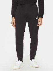 Puma Spodnie dresowe Ess No. 1 Logo 682608 Czarny Regular Fit. Czarne spodnie dresowe męskie Puma, bez wzorów, z bawełny. Za 129.99 zł.