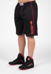 Wallace Mesh Szorty - Czarny/Czerwony. Czarne szorty męskie GORILLA WEAR, l, z meshu, na fitness i siłownię. Za 204.00 zł.