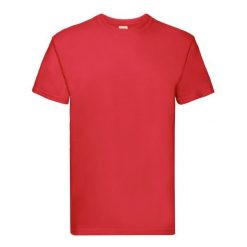 Koszulka Unisex Dla Dorosłych Super Premium. Czerwone bluzki damskie Fruit of the Loom, xl, bez wzorów, sportowe, bez kołnierzyka, bez ramiączek. Za 41.99 zł.