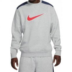 Bluza sportowa męska Nike FN0245064. Szare bluzy bez kaptura męskie Nike, bez wzorów, sportowe, bez kołnierzyka, bez ramiączek. Za 248.00 zł.