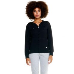 Bluza miękka z kaptur na co dzień na siłownię. Czarne bluzy sportowe damskie LEONE 1947 APPAREL, z bawełny. W wyprzedaży za 134.57 zł.