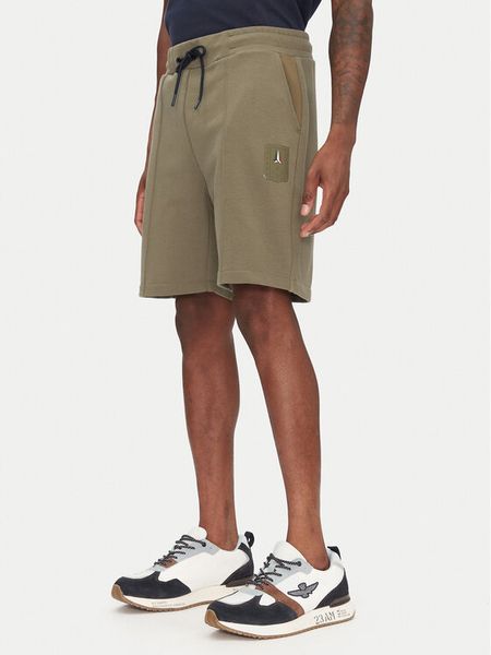 Aeronautica Militare Szorty sportowe 251BF020F584 Khaki Regular Fit. Brązowe szorty męskie AERONAUTICA MILITARE, bez wzorów, z bawełny, sportowe. Za 359.99 zł.
