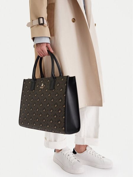 Beverly Hills Polo Club Torebka CEO-BHPC-S-003-07 Czarny. Czarne torebki klasyczne damskie Beverly Hills Polo Club, bez wzorów, z materiału, bez dodatków. Za 299.99 zł.