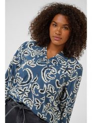 KAFFE curve Bluzka "Mahlia" w kolorze błękitnym rozmiar: 42. Niebieskie bluzki damskie KAFFE curve, bez wzorów, bez kołnierzyka, bez ramiączek. Za 113.99 zł.