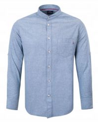 Koszula Weekendowa - Pako Jeans - Lekko Taliowana - Błękit, Na Stójce. Niebieskie koszule męskie Pako Jeans, l, bez wzorów, z bawełny, bez kołnierzyka, bez ramiączek. Za 169.00 zł.