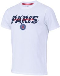 Koszulka męska PSG. Białe t-shirty sportowe męskie PSG, m, z bawełny, bez ramiączek, do piłki nożnej. Za 117.37 zł.