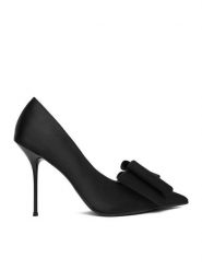 Eva Minge Szpilki EO-EMI-25P142 Czarny. Czarne szpilki Eva Minge, bez wzorów, z materiału, bez obcasa. Za 299.99 zł.