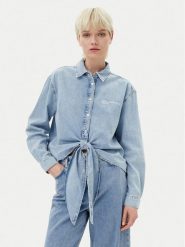 Karl Lagerfeld Jeans Koszula jeansowa A2W11021 Niebieski Regular Fit. Niebieskie koszule damskie Karl Lagerfeld Jeans, l, bez wzorów, z bawełny, bez kołnierzyka, bez ramiączek. Za 369.99 zł.