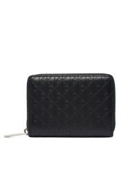 Calvin Klein Portfel Emblem Emboss Zip Coin Pouch LV04D1087G Czarny. Czarne portfele męskie CALVIN KLEIN, bez wzorów, ze skóry. Za 159.99 zł.