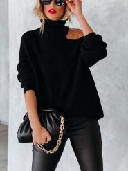 Milan Kiss Golf w kolorze czarnym rozmiar: L. Czarne golfy damskie Milan Kiss, l, bez wzorów, bez ramiączek. Za 130.99 zł.