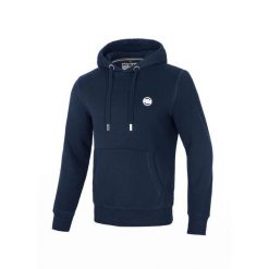 Bluza męska Pitbull rozpinana z kapturem Small Logo. Niebieskie bluzy sportowe męskie PITBULL, bez wzorów, sportowe, bez kołnierzyka, bez ramiączek. W wyprzedaży za 199.00 zł.