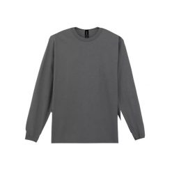 Koszulka z długim rękawem ultra bawełniana Gildan. Brązowe t-shirty damskie Gildan, bez wzorów, z bawełny, bez kołnierzyka. Za 145.00 zł.