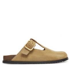 Klapki GINO ROSSI. Brązowe klapki damskie Gino Rossi, bez wzorów, bez obcasa. Za 329.99 zł.